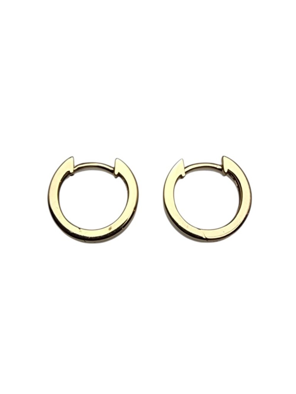 14K Yellow Gold Mini Hinged Hoop Earrings #25856